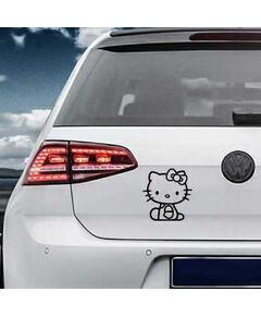 Seated Hello Kitty Volkswagen MK Golf Decal