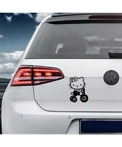 Hello Kitty Bicycle Volkswagen MK Golf Decal