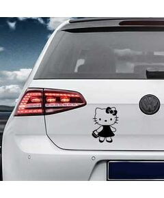 Sticker VW Golf Deco Hello Kitty Panier