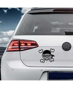 Sticker VW Golf Tête de Mort Pirate 29