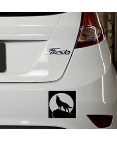 Wolf howling at the moon Ford Fiesta Decal