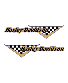Set of 2 Harley Davidson checkered logo tank decals 2