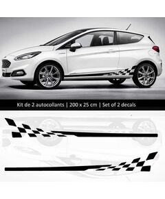 Kit stickers bandes bas de caisse Ford Fiesta style Racing