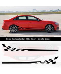 Kit Aufkleber Stickers Bande Seitenleiste Audi A4 style Racing
