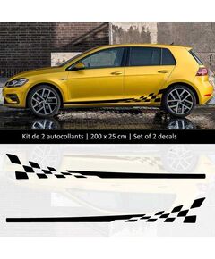 Kit stickers bandes bas de caisse Volkswagen Golf style Racing