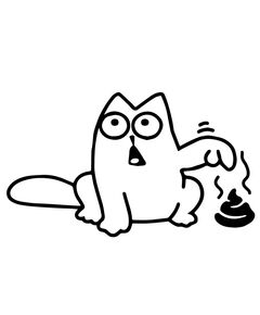Aufkleber Sticker Simon's Cat  Caca