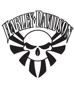 Sticker Harley Davidson Skull Flag Japan