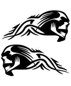 Set von 2 Stickern Logo Harley Davidson Skull Tribal