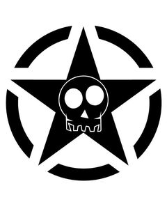 Sticker US ARMY STAR Decal Skull Comic