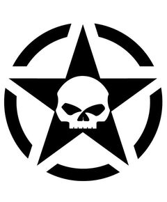 Sticker Stern US ARMY STAR Skull Harley Davidson