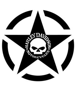 Sticker Étoile US ARMY Star Skull Harley Davidson Logo ★