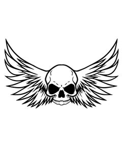 Skull With Wings Decal