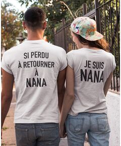 Tee-shirts pour Couples - Si perdu à retourner à Nana