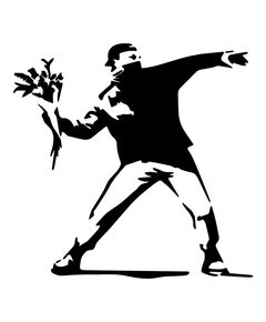Banksy - Rage Flowers Decal
