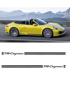 Car Side Stripes Decals Set Porsche 718 Cayman
