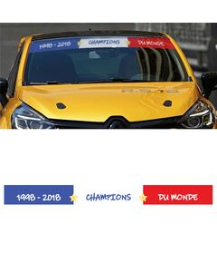 Stickers bandes autocollantes Pare Soleil Drapeau France Champions Du Monde