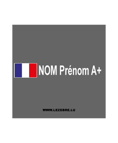 Kit 2 Stickers Flagge Frankreich Fahrer Rallye zum Personalisieren