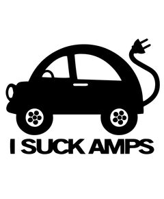 Sticker Voiture Electrique I Suck Amps