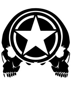 US ARMY STAR Punisher Double Decal