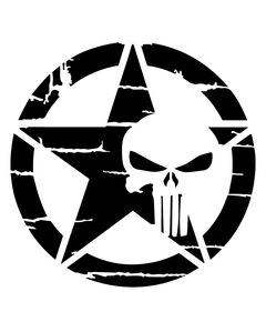 US ARMY STAR Punisher Rough Decal