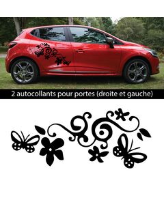 Car Side Renault Clio 2018 Flowers Decals set