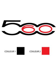 Aufkleber Fiat 500 - 60 Jahre Logo Farbe