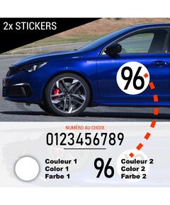Custom Number & Background Circle Decals (2x)
