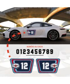 Kit Stickers Portes Martini International Club Racing Porsche 911