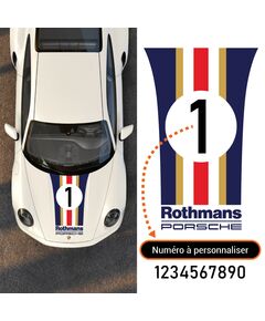 Porsche Rothmans Car Hood Strip Decal