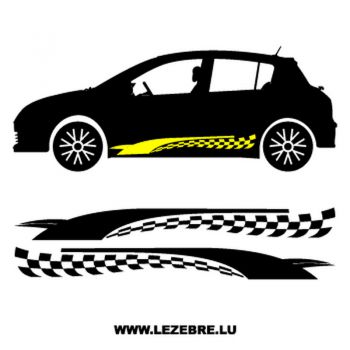 Stickers Deko Auto Türen Racing Würfelmuster