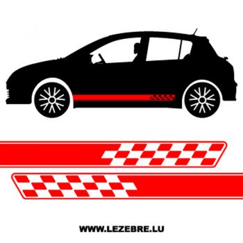 Racing Checkerboard Car Side Decals Set