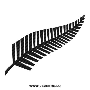 Sticker Karbon New Zealand NZRU Fern Rugby Logo