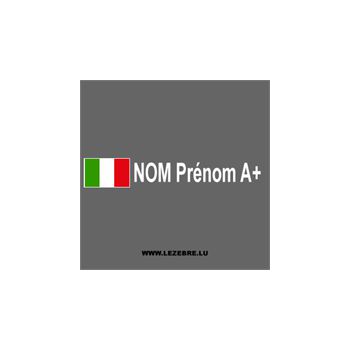 2x Italian Flag Rally Pilot Custom Decals