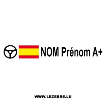 2x Spanish Flag Steering Wheel Pilot Custom Decals