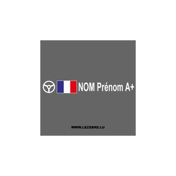Kit 2 Stickers Steuer Flagge Frankreich Fahrer Rallye zum Personalisieren