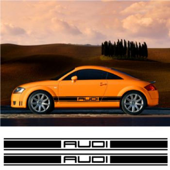 Kit Stickers Auto Bandes Bas de Caisse Audi Racing