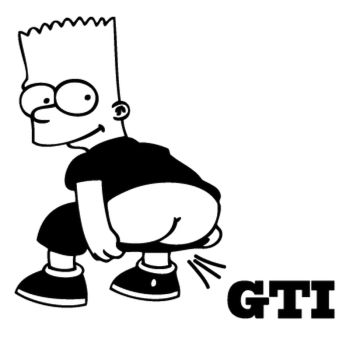 Sticker Humour Bart pète sur le GTI