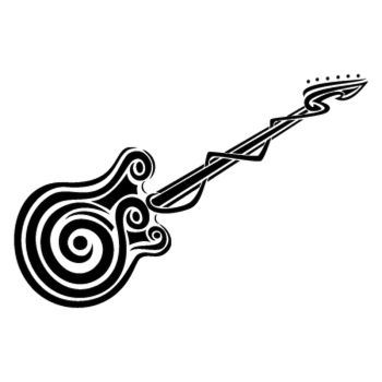 Tribal guitar silhouette Decal