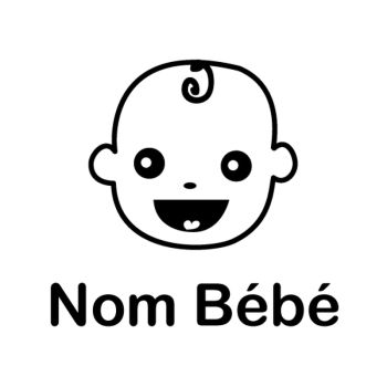 Sticker Bébé à Bord Bébé Souriant (Nom à Personnaliser)