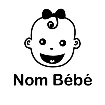 Sticker Bébé à Bord Bébé Fille Souriante (Nom à Personnaliser)
