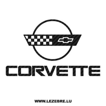 Sticker Carbone Chevrolet Corvette Logo 3