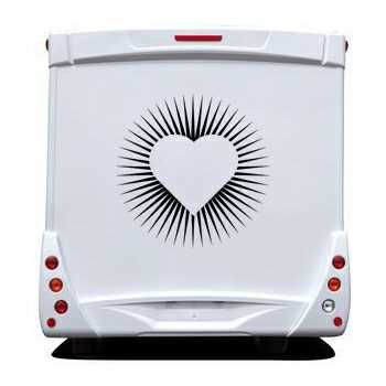 Heart Rays Camping Car Decal