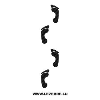 Human foot walk traces Carbon Decal