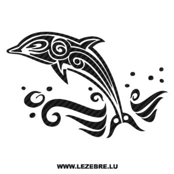 Sticker Karbon Delphin Tribal