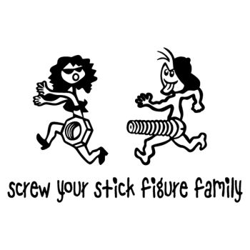 Sticker Screw your stick figure family