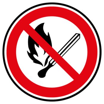Decal open flame prohibited