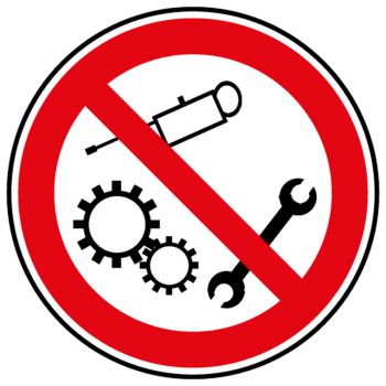 Sticker maintenance interdite pendant fonctionnement