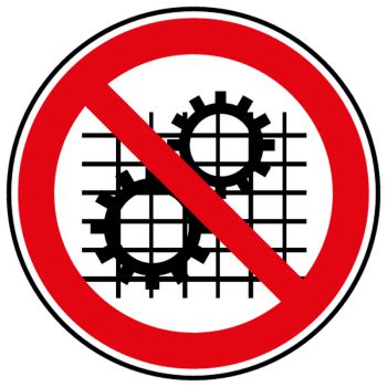 Sticker travail interdit sans dispositif de securite