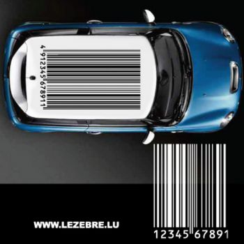 Barcode Car Roof Decal