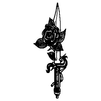 Sticker Messer mit Rose